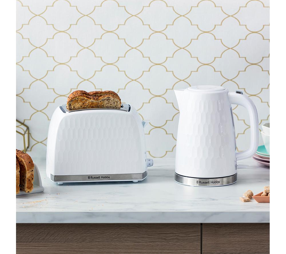 RUSSELL&nbsp;HOBBS Honeycomb 2-Slice Toaster - White image number 9 of 9