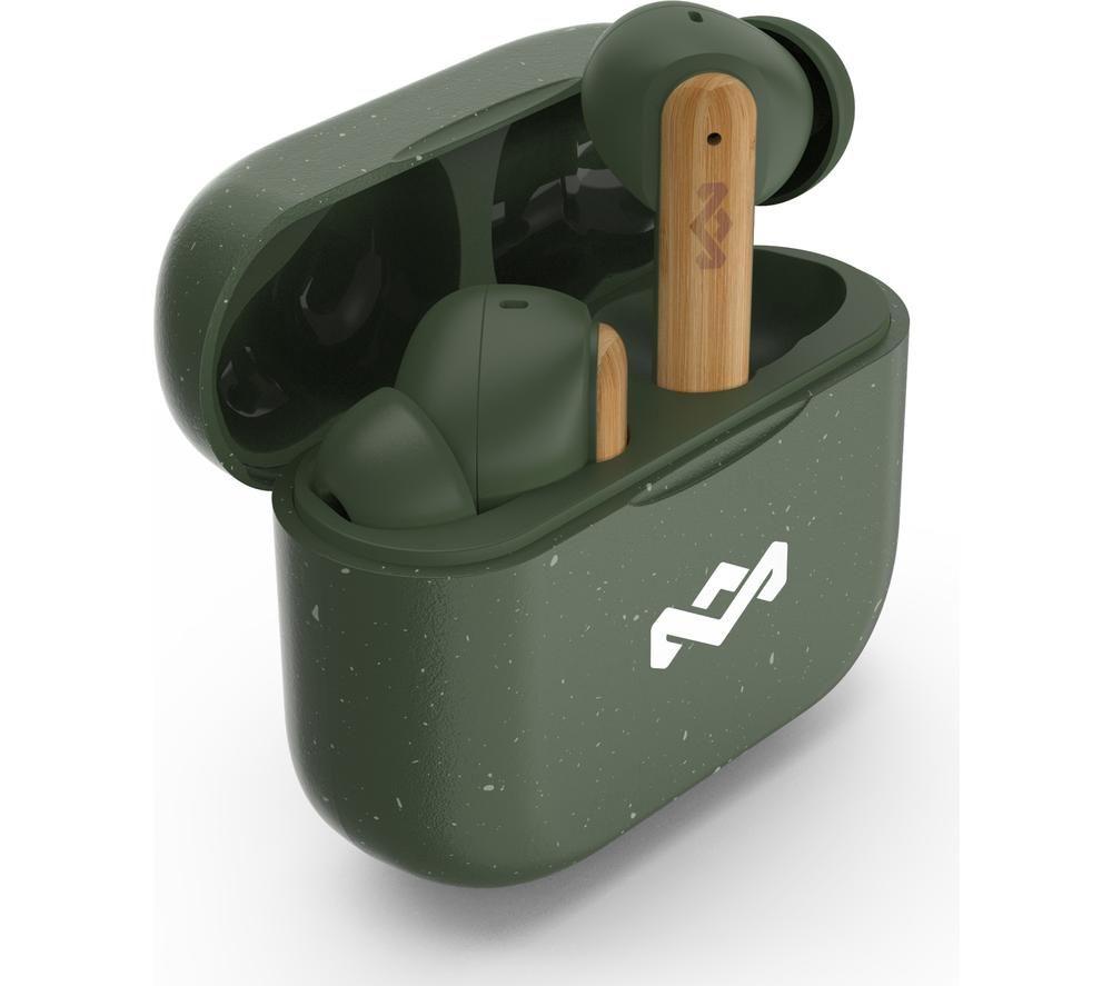 HOUSE OF MARLEY Little Bird EM-JE123-GR Wireless Bluetooth Earbuds - Green & Brown image number 3 of 6
