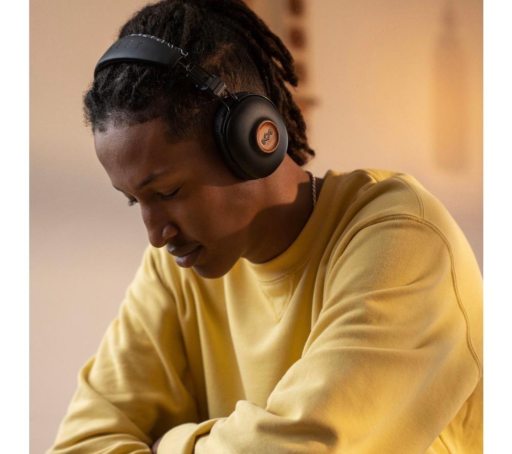 marley headphones bluetooth pairing positive vibration 2 House of Marley Positive Vibration 2 Wired Headphones, 40mm Drivers,  Noise-Isolating Mic - Black