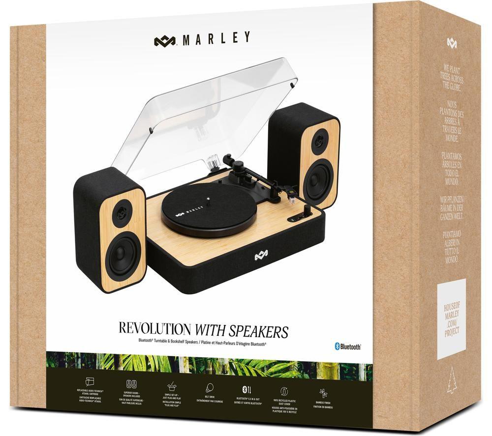 HOUSE OF MARLEY Revolution Belt Drive Bluetooth Turntable & Speakers - Black image number 3 of 3