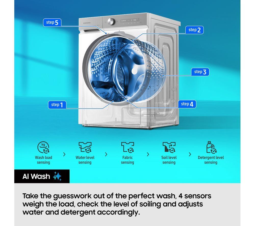 SAMSUNG Series 7 AI Energy WD11DB7B85GBU1 WiFi-enabled 11 kg Washer Dryer - Black image number 8 of 10