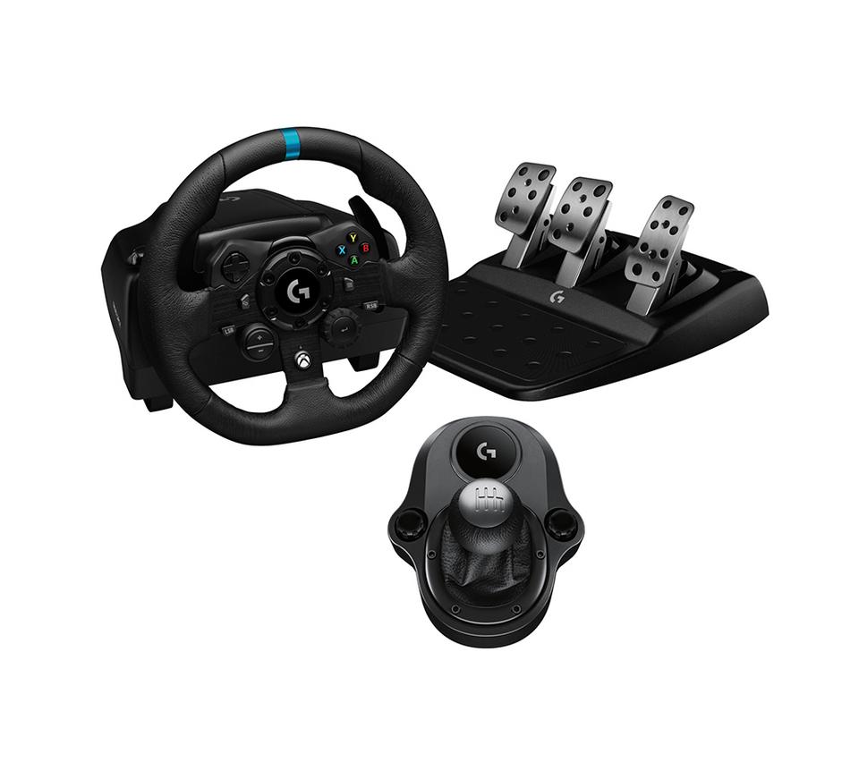 LOGITECH G923 Racing Wheel, Pedals & Driving Force Shifter - Xbox & PC, Black