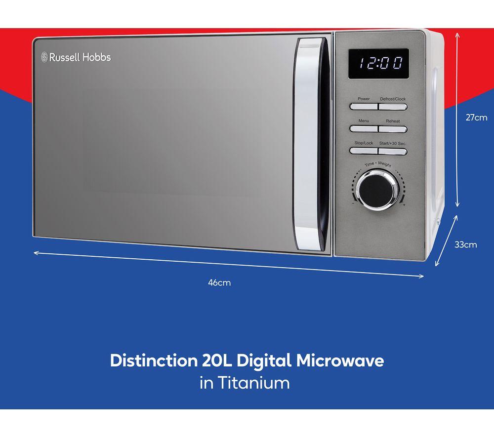 RUSSELL HOBBS Distinctions RHMD832T Compact Solo Microwave - Titanium image number 4 of 5