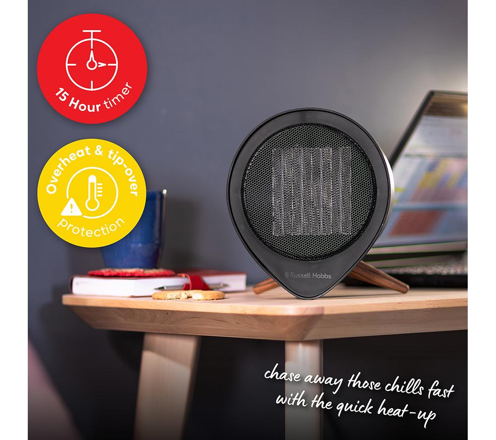RUSSELL HOBBS RHMCH1009B-SCA Ceramic Fan Heater - Black image number 4 of 11
