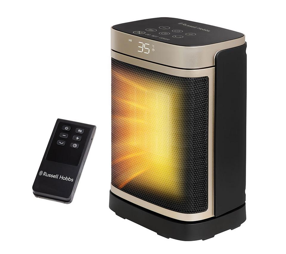 RUSSELL HOBBS RHCH2001G Ceramic Fan Heater - Black & Gold