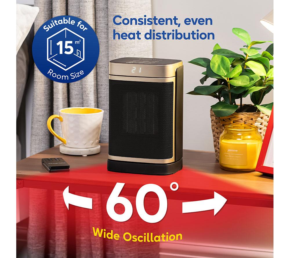 RUSSELL HOBBS RHCH2001G Ceramic Fan Heater - Black & Gold image number 4 of 18