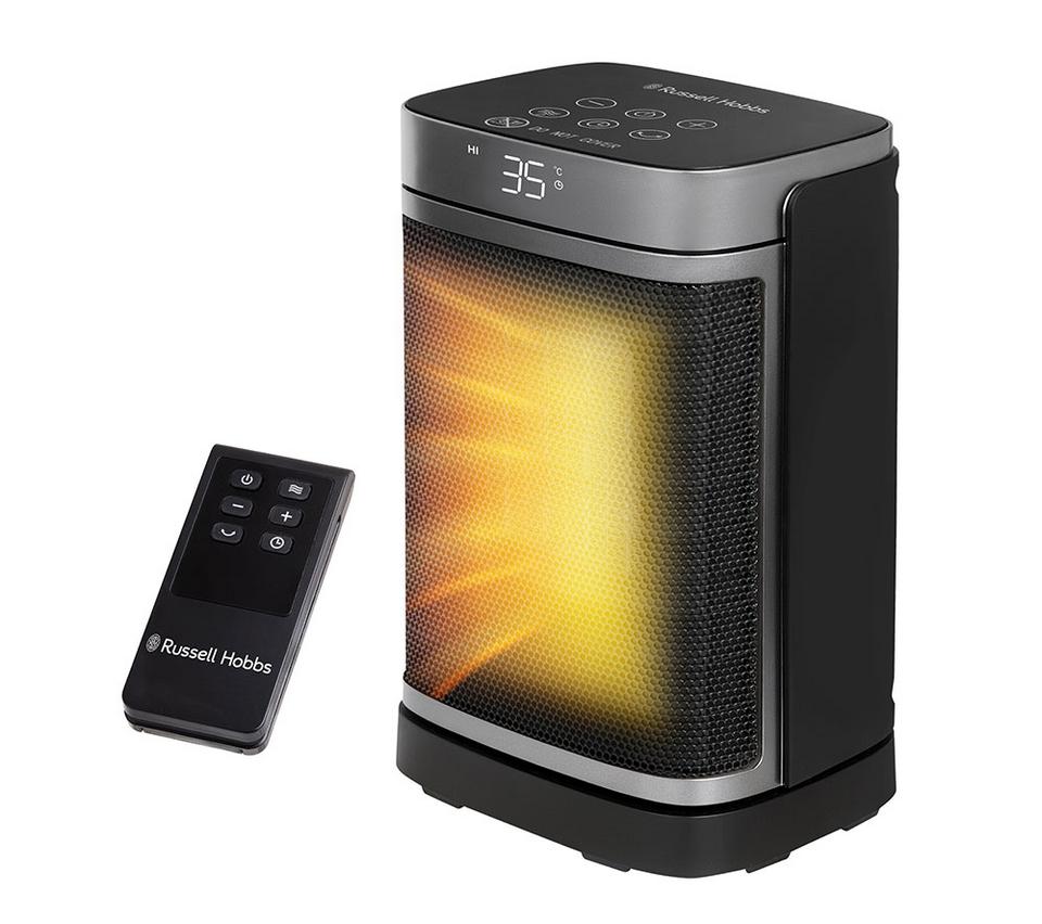 RUSSELL HOBBS RHCH2001S Ceramic Fan Heater - Black & Silver