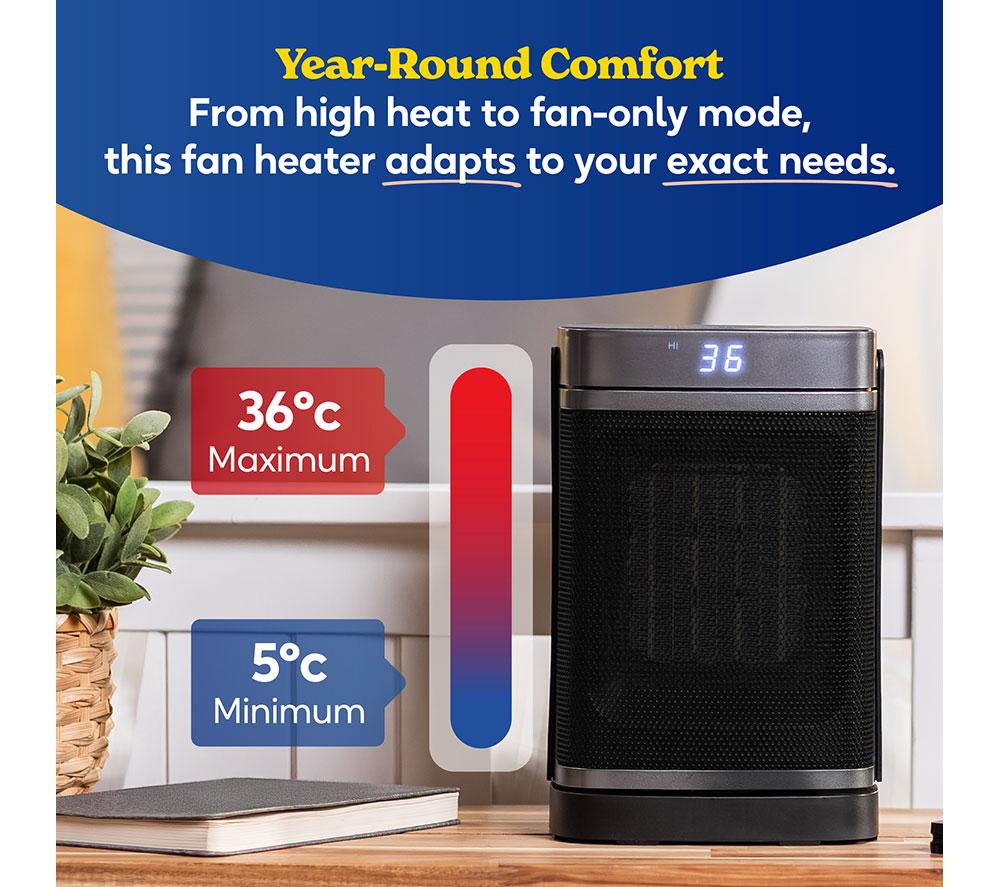 RUSSELL HOBBS RHCH2001S Ceramic Fan Heater - Black & Silver image number 5 of 17