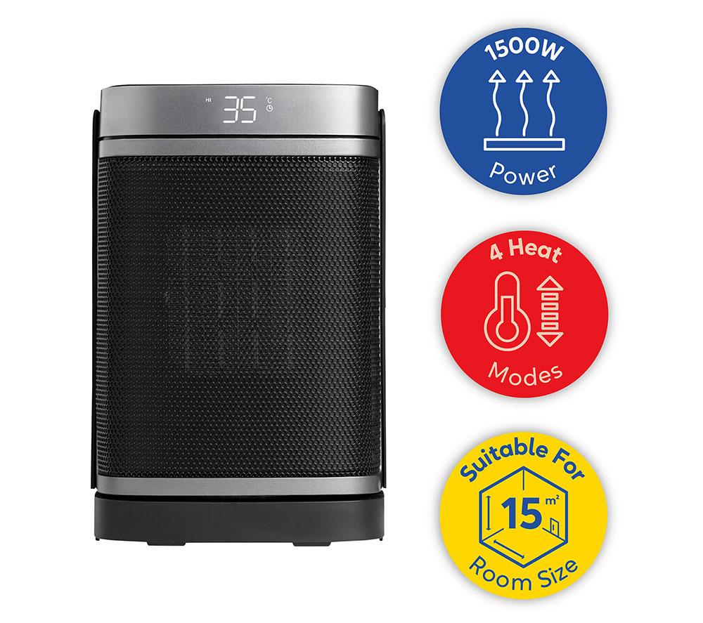 RUSSELL HOBBS RHCH2001S Ceramic Fan Heater - Black & Silver image number 11 of 17