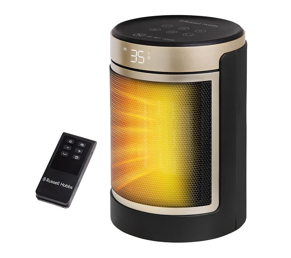 RUSSELL HOBBS RHCH2002G Ceramic Fan Heater - Black & Gold