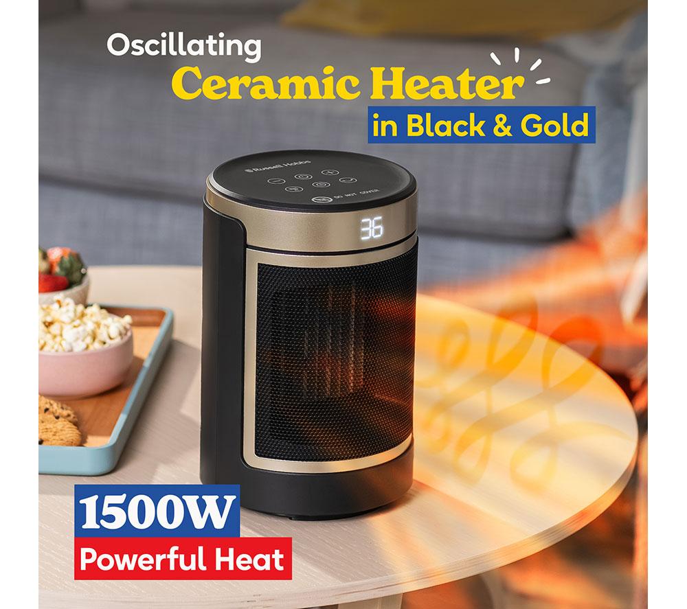 RUSSELL HOBBS RHCH2002G Ceramic Fan Heater - Black & Gold image number 2 of 16