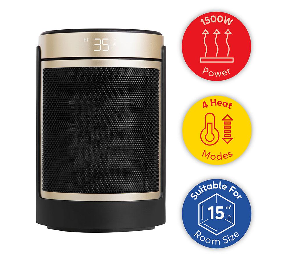 RUSSELL HOBBS RHCH2002G Ceramic Fan Heater - Black & Gold image number 11 of 16