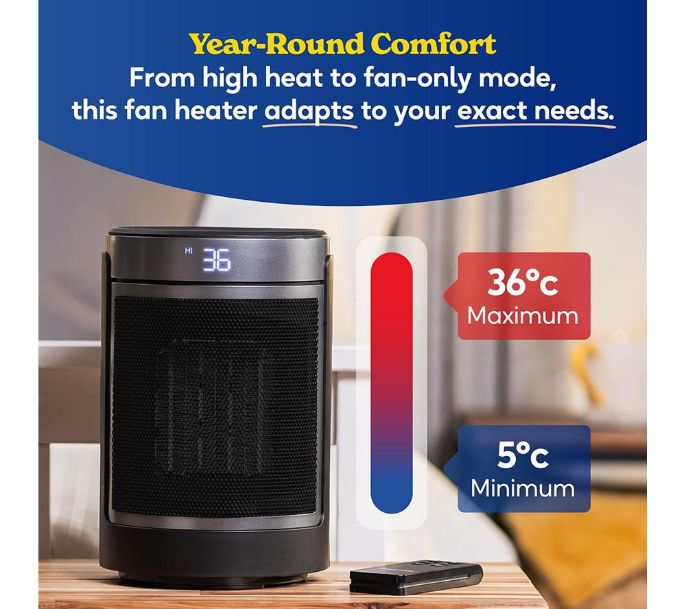 RUSSELL HOBBS RHCH2002S Ceramic Fan Heater - Black & Silver image number 5 of 15