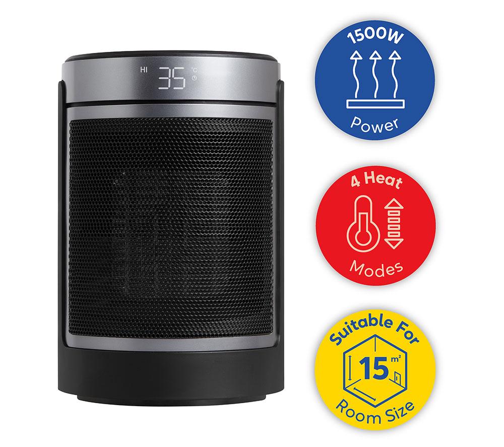 RUSSELL HOBBS RHCH2002S Ceramic Fan Heater - Black & Silver image number 10 of 15