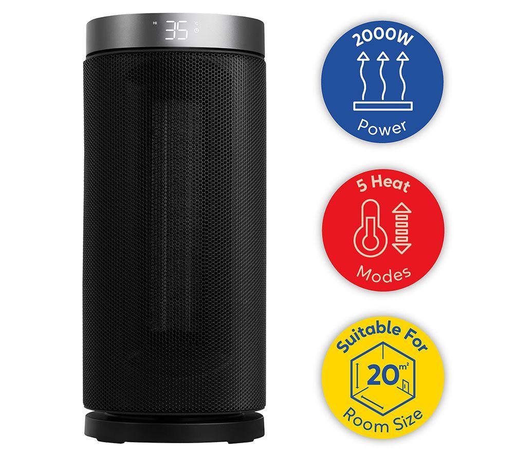 RUSSELL HOBBS RHCTH2001S Portable Ceramic Fan Heater - Black & Silver image number 8 of 18