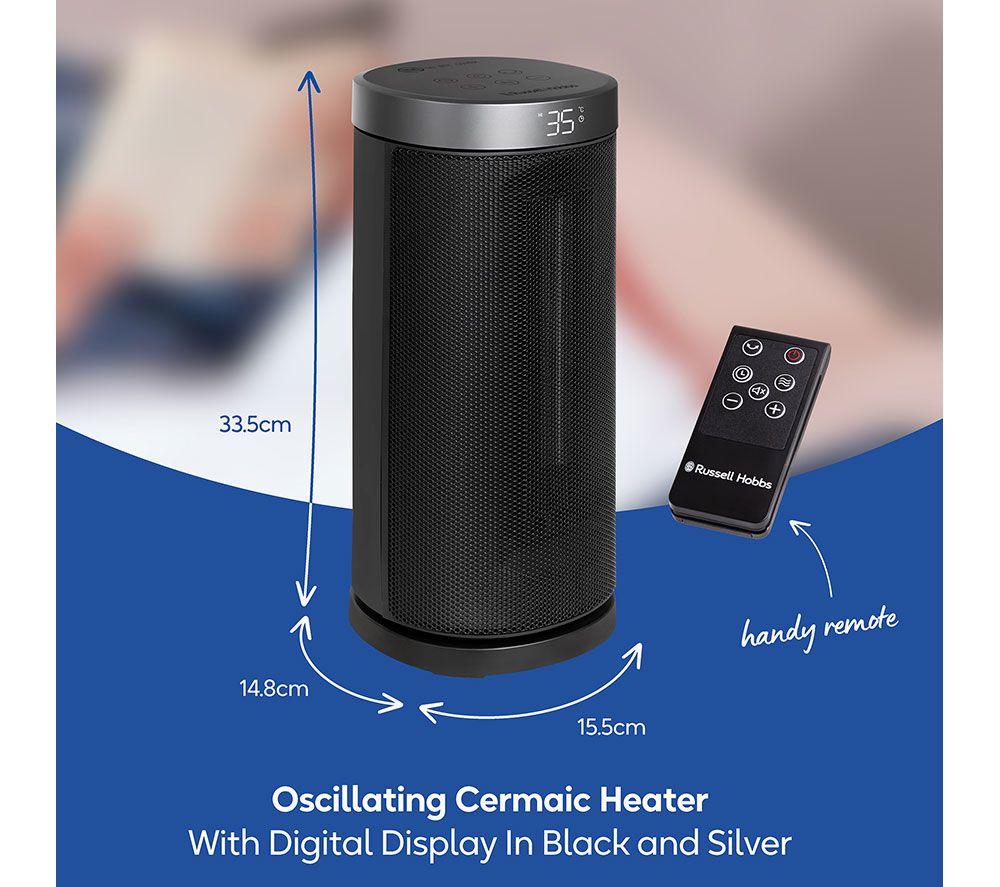 RUSSELL HOBBS RHCTH2001S Portable Ceramic Fan Heater - Black & Silver image number 11 of 18
