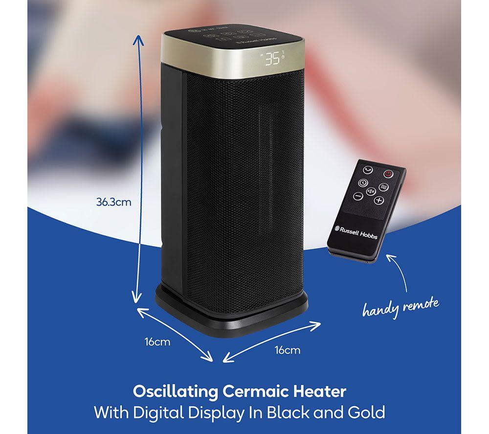 RUSSELL HOBBS RHCTH2002G Portable Ceramic Fan Heater - Black & Gold image number 11 of 18