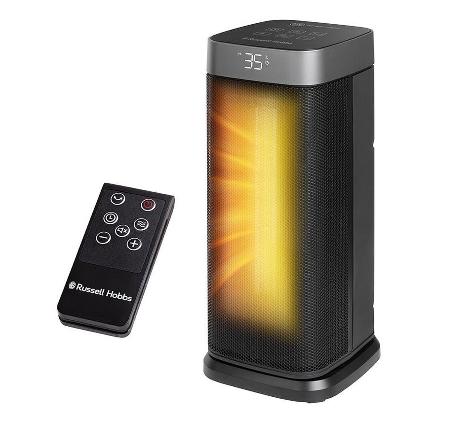 RUSSELL HOBBS RHCH2001G Ceramic Fan Heater - Black & Silver