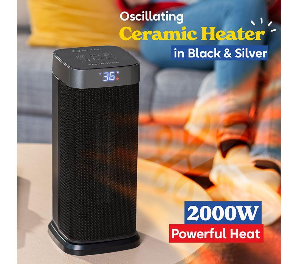 RUSSELL HOBBS RHCH2001G Ceramic Fan Heater - Black & Silver image number 17 of 18