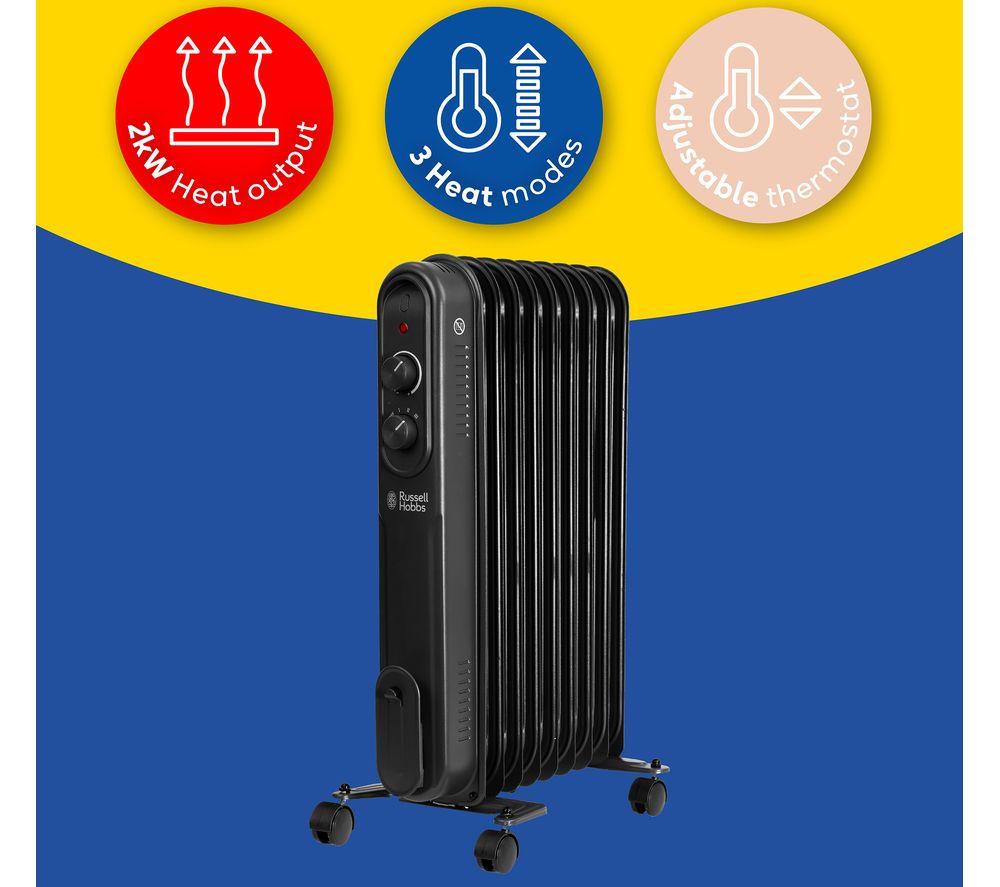 RUSSELL HOBBS RHOFR9004B Portable Oil-Filled Radiator - Black image number 9 of 9