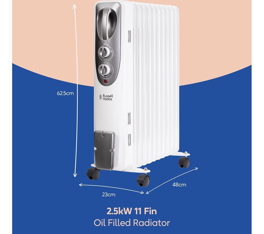 RUSSELL HOBBS RHOFR1106 Portable Oil-Filled Radiator - White image number 3 of 9