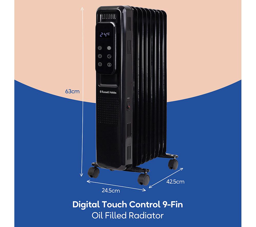RUSSELL HOBBS RHOFR2009B-D Portable Oil-Filled Radiator - Black image number 6 of 9