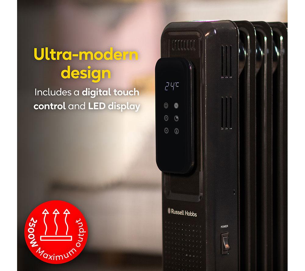 RUSSELL HOBBS RHOFR2521B-D Portable Oil-Filled Radiator - Black image number 2 of 9