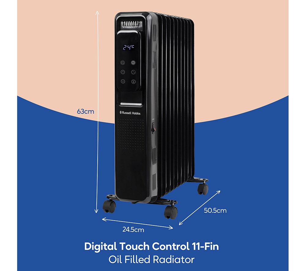 RUSSELL HOBBS RHOFR2521B-D Portable Oil-Filled Radiator - Black image number 4 of 9