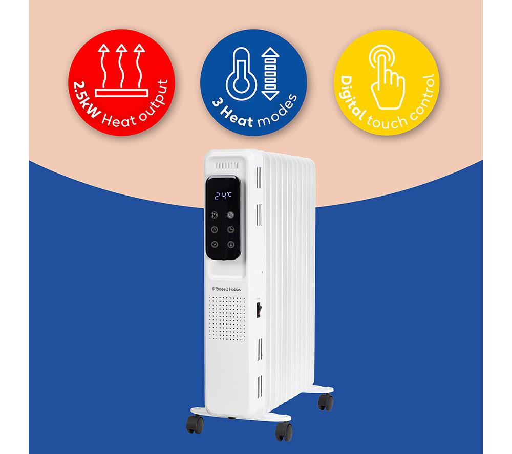 RUSSELL HOBBS RHOFR2521-D Portable Oil-Filled Radiator - White image number 8 of 9