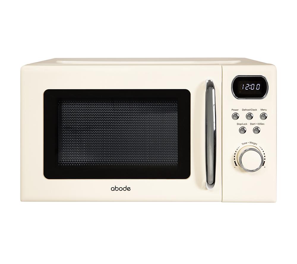 Abode AMD2004C Compact Solo Microwave - Cream, Clear