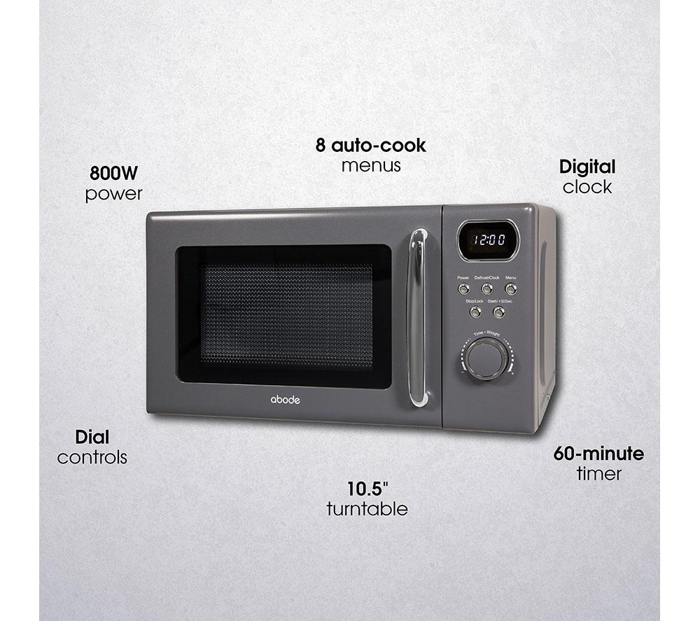 ABODE AMD2004G Compact Solo Microwave - Grey image number 7 of 8
