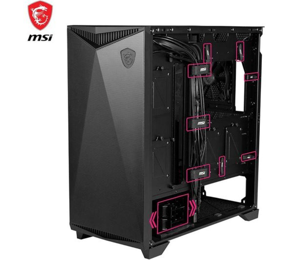 MSI MPG GUNGNIR 300R AIRFLOW E-ATX Mid-Tower PC Case - Black image number 7 of 10
