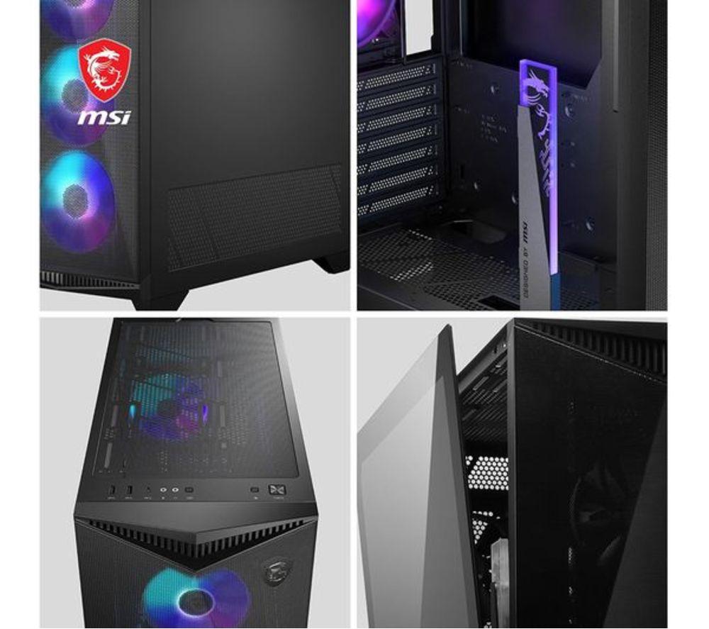 MSI MPG GUNGNIR 300R AIRFLOW E-ATX Mid-Tower PC Case - Black image number 8 of 10