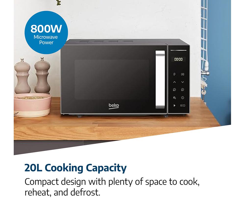 BEKO MOC20240G Compact Solo Microwave - Anthracite image number 4 of 8