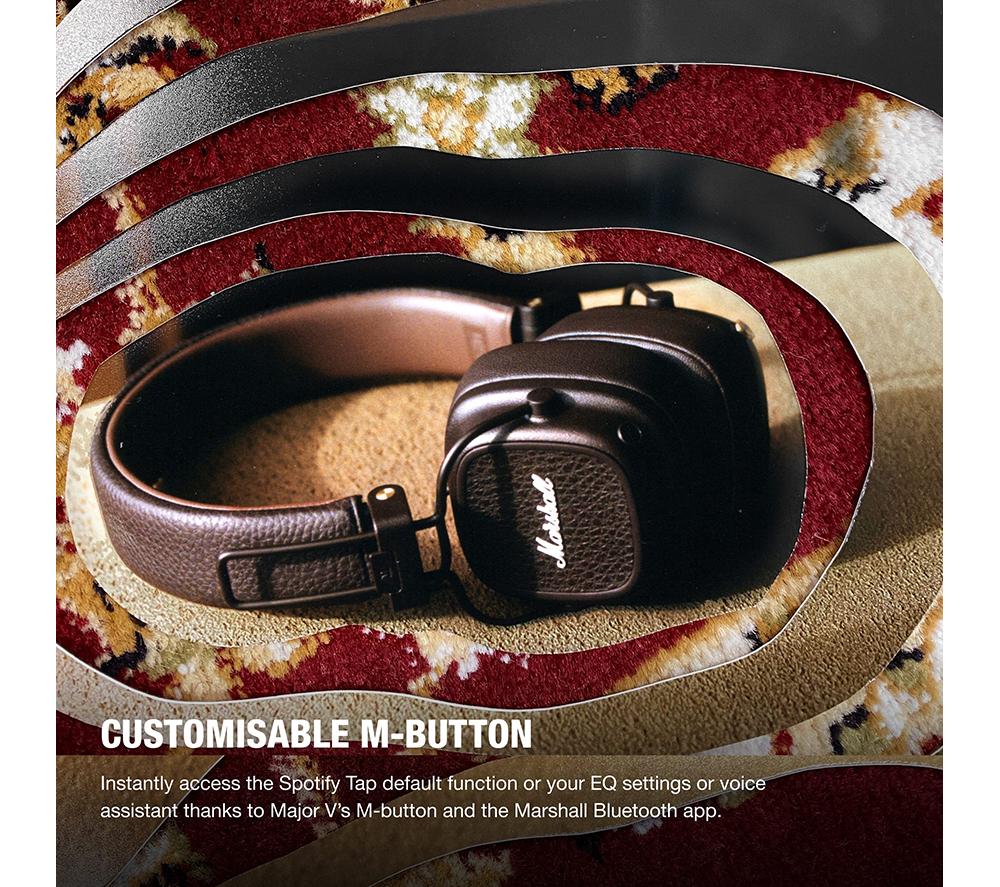 Marshall MAJOR V ブラウン Buy MARSHALL Major V Wireless Bluetooth Headphones - Brown | Currys