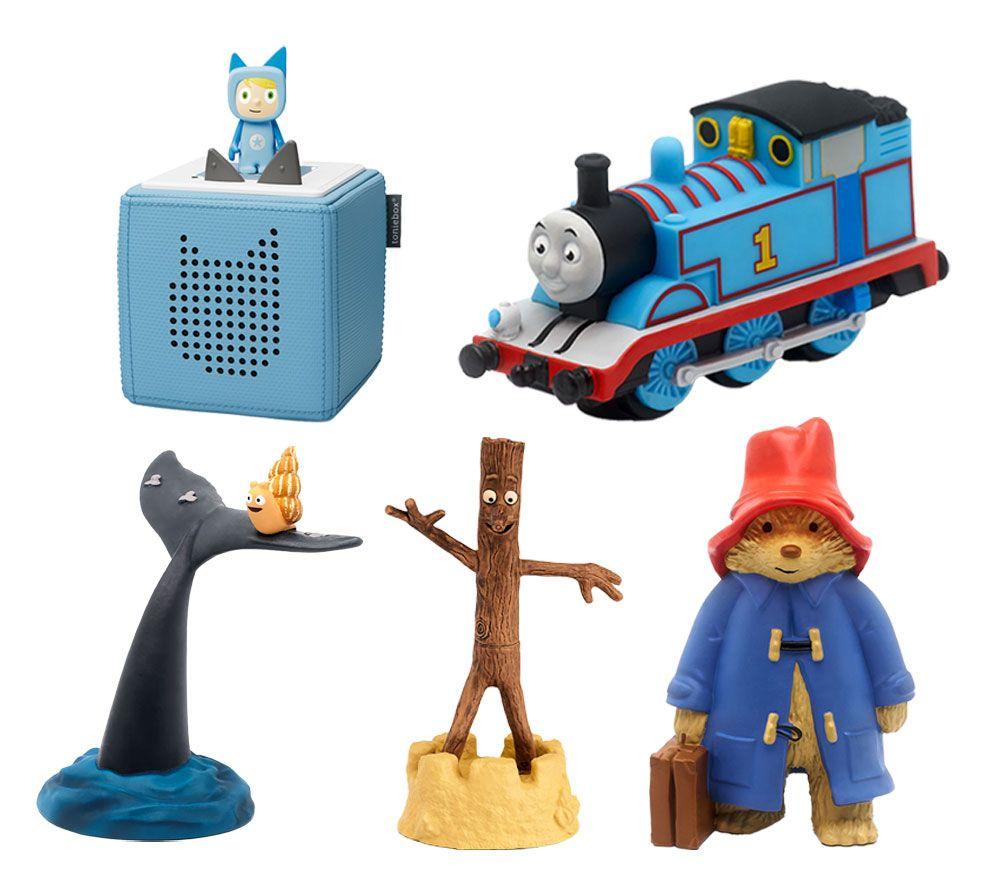 Buy TONIES Toniebox Starter Set Light Blue Stick Man The Snail and The Whale and The Smartest Giant in Town Paddington Bear and Thomas Friends Audio Figure Bundle Currys