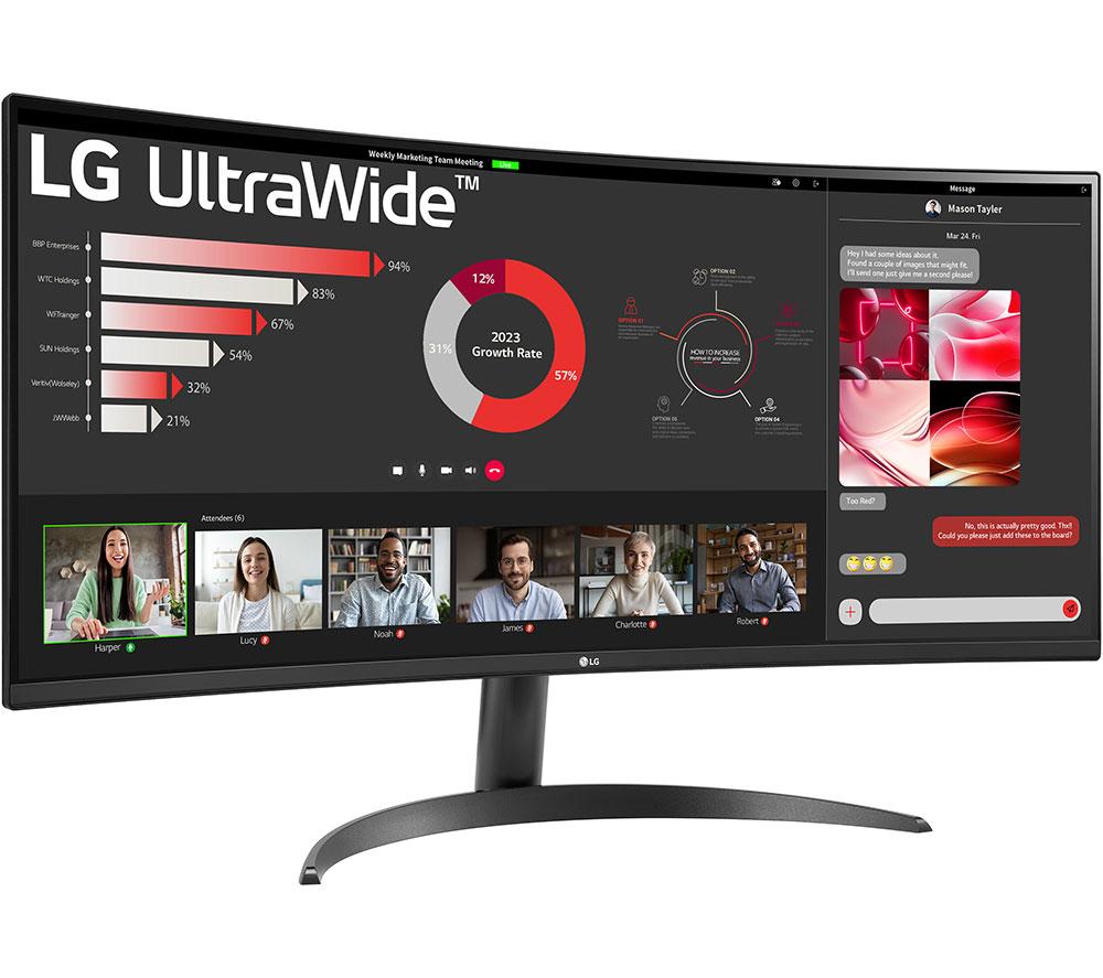 LG UltraWide 34WR50Qk-B.AEK Quad HD 34" Curved VA LCD Monitor - Black image number 10 of 13