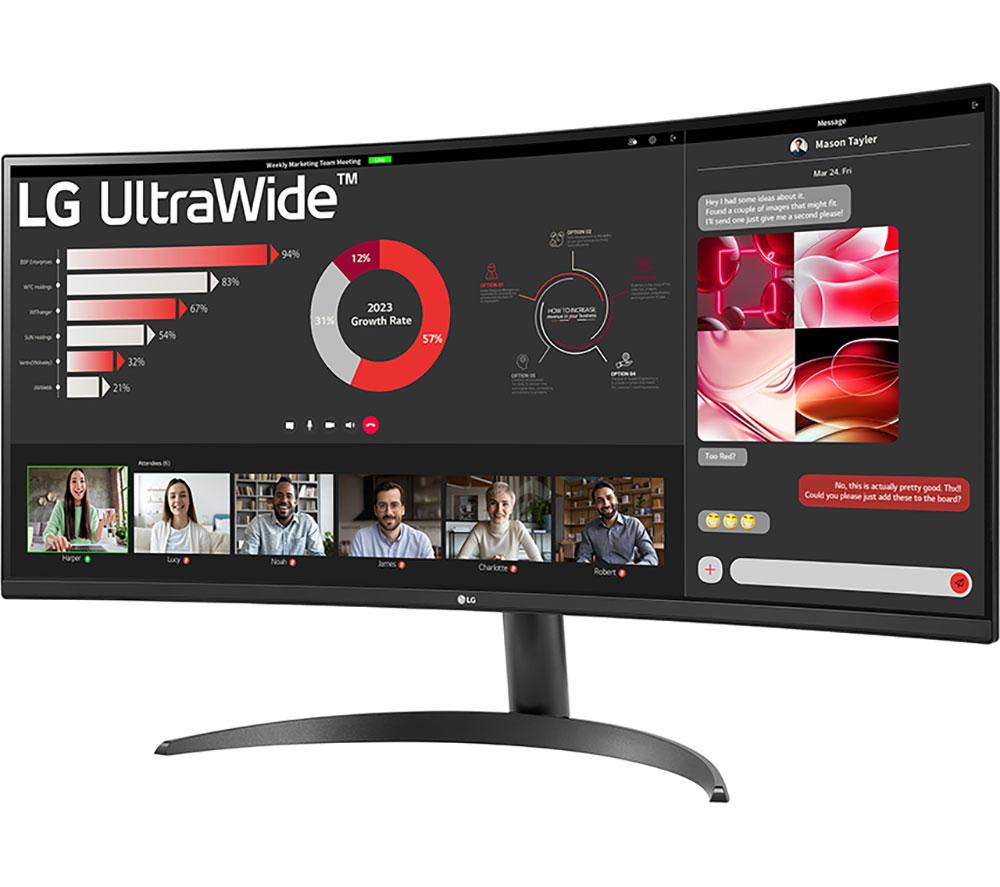 LG UltraWide 34WR50Qk-B.AEK Quad HD 34" Curved VA LCD Monitor - Black image number 11 of 13