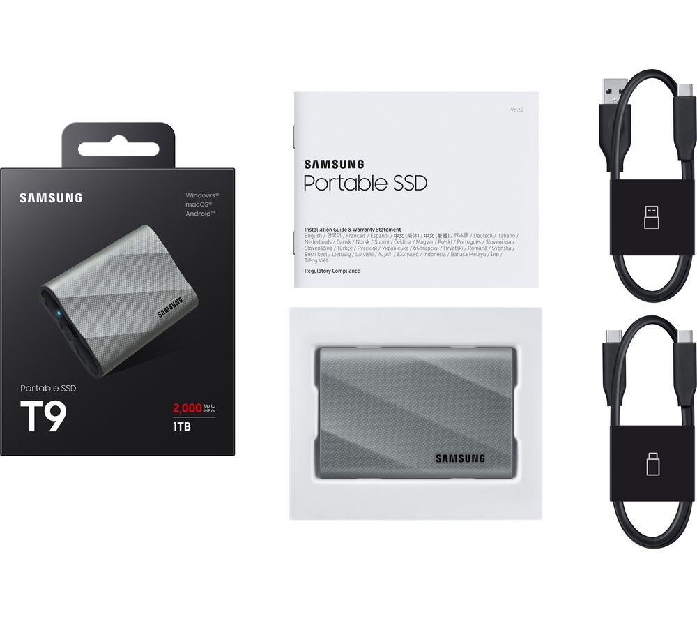 SAMSUNG T9 External SSD - 1 TB, Grey