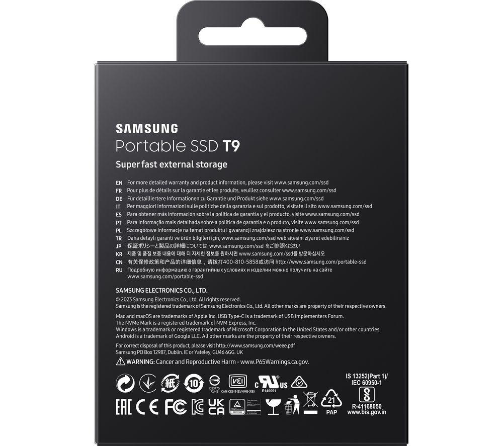 SAMSUNG T9 External SSD - 1 TB, Grey