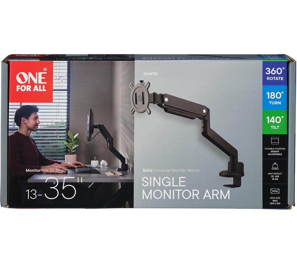 ONE FOR ALL DM4110 Full Motion 13-35" Monitor Desk Mount - Black image number 8 of 8
