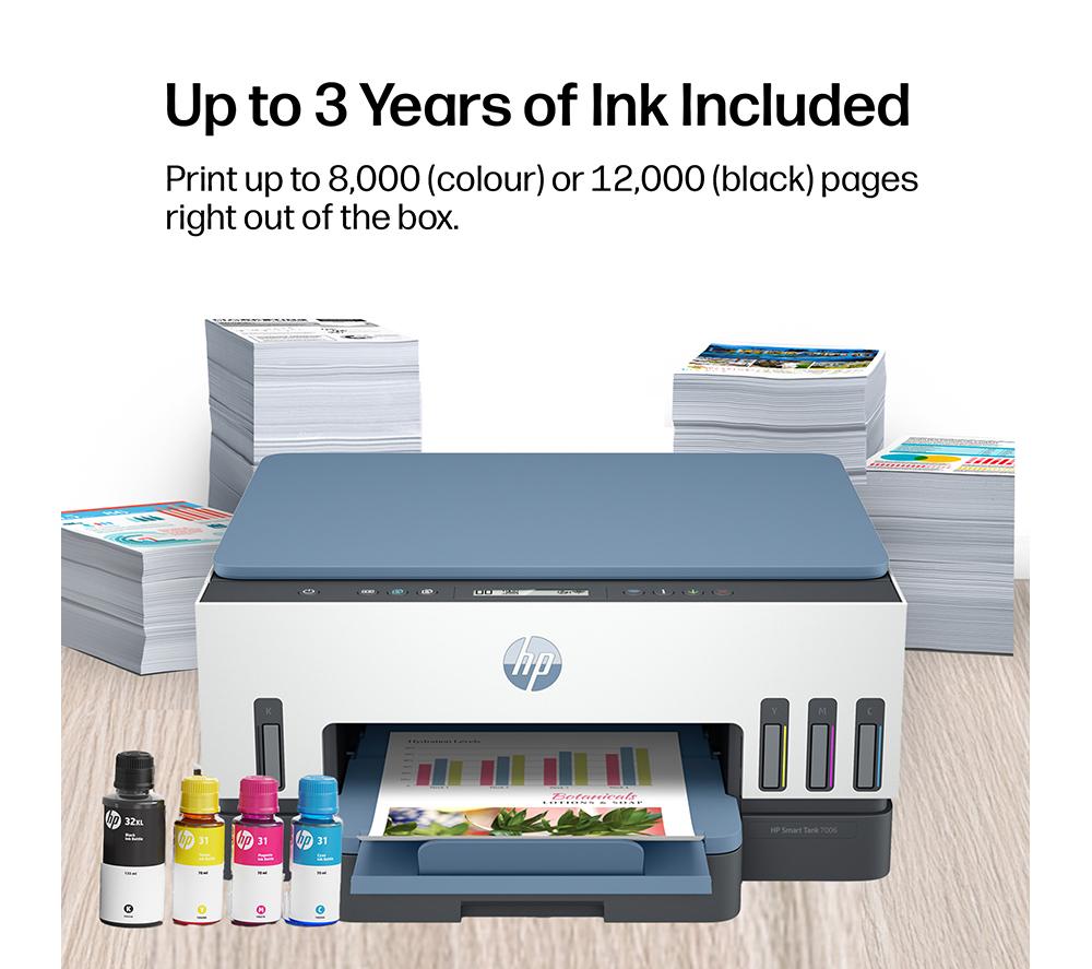 HP Smart Tank 7006 All-in-One Wireless Inkjet Printer image number 4 of 22