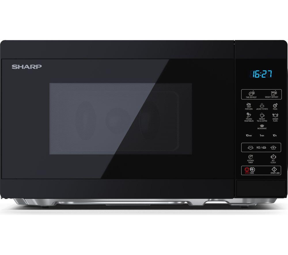 SHARP YC-MS02U-B Compact Solo Microwave - Black, Black