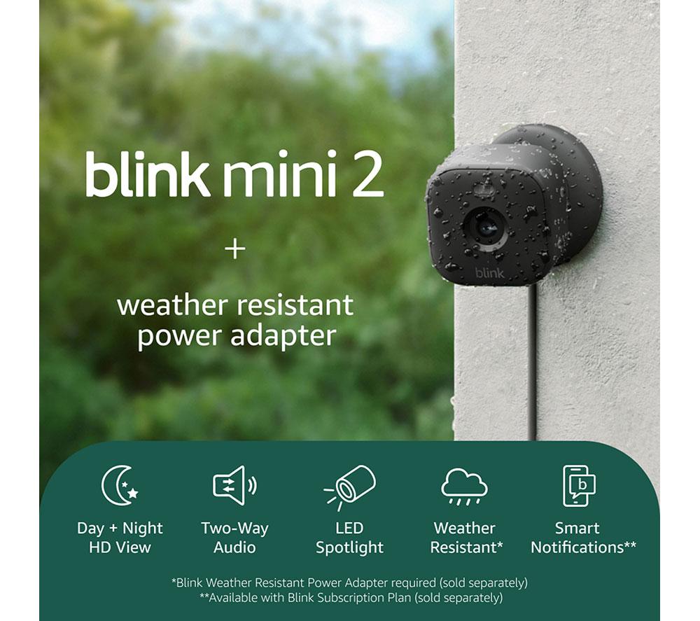 BLINK Mini 2 Full HD 1080p WiFi Security Camera with Weather Resistant Adapter - Black, Twin Pack image number 2 of 7