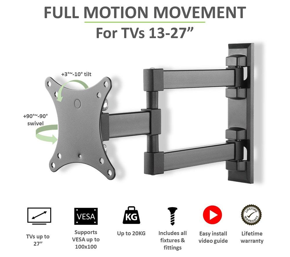 TECH ART TA-GO33B Full Motion 13 - 27" TV Bracket image number 6 of 10