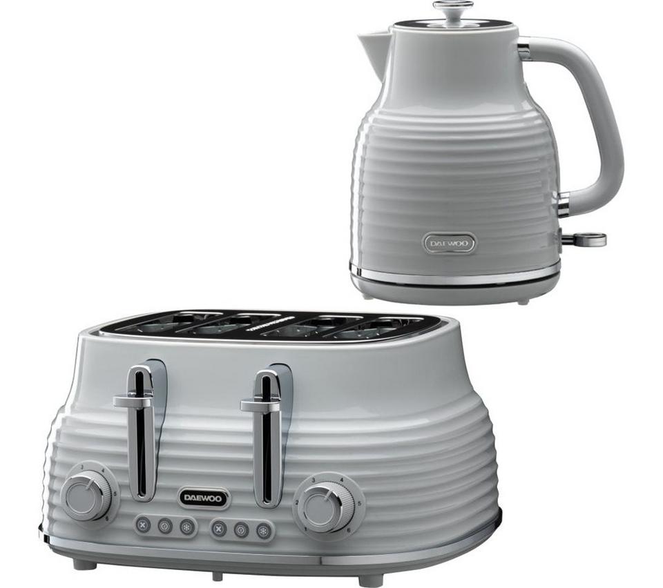 DAEWOO Sienna SDA2565GE Jug Kettle and 4-Slice Toaster Bundle - Grey