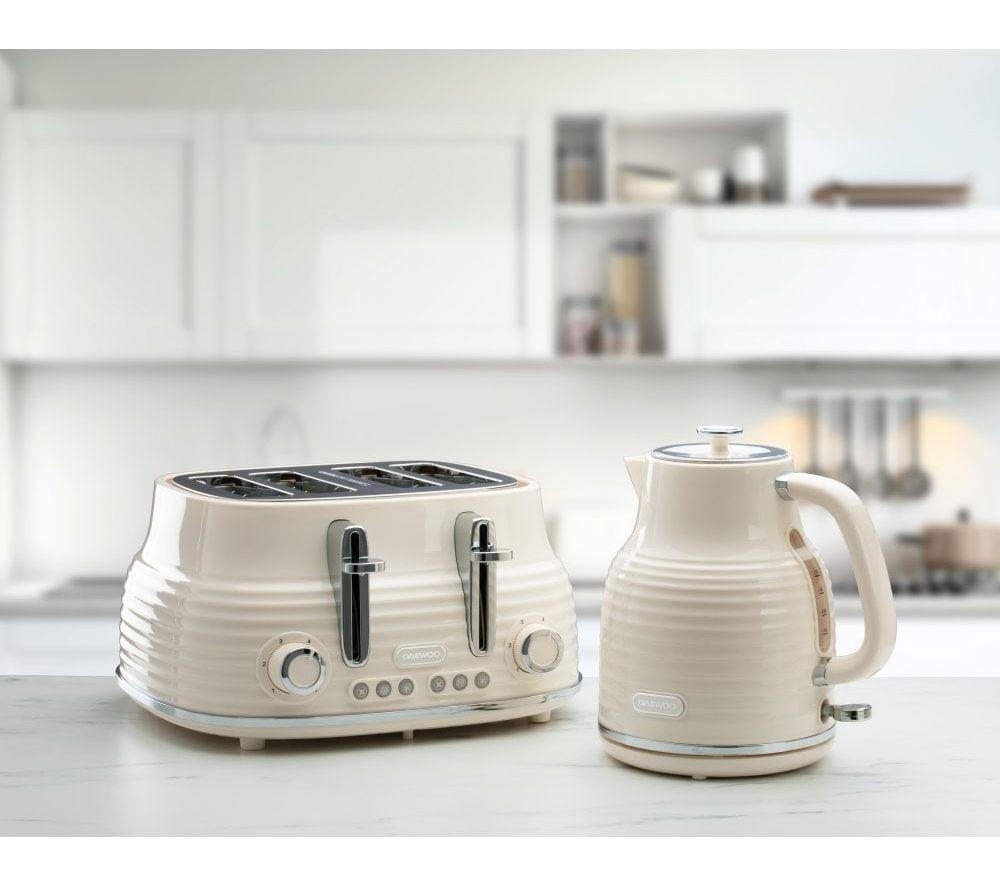 DAEWOO Sienna SDA2564GE Jug Kettle and 4-Slice Toaster Bundle - Cream image number 5 of 8