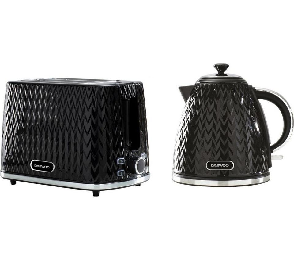 DAEWOO Argyle SDA1829GE Jug Kettle & 2-Slice Toaster Bundle - Black