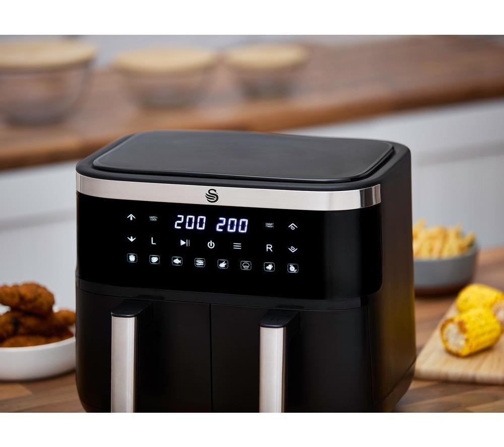 SWAN Vortx SD10518BLK Dual Air Fryer - Black image number 3 of 8