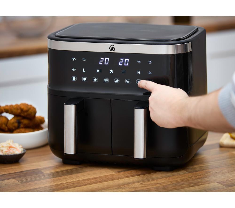 SWAN Vortx SD10518BLK Dual Air Fryer - Black image number 5 of 8